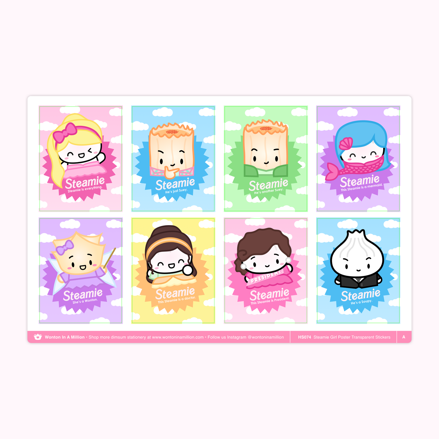 HS074 | Steamie Girl Poster Transparent Stickers
