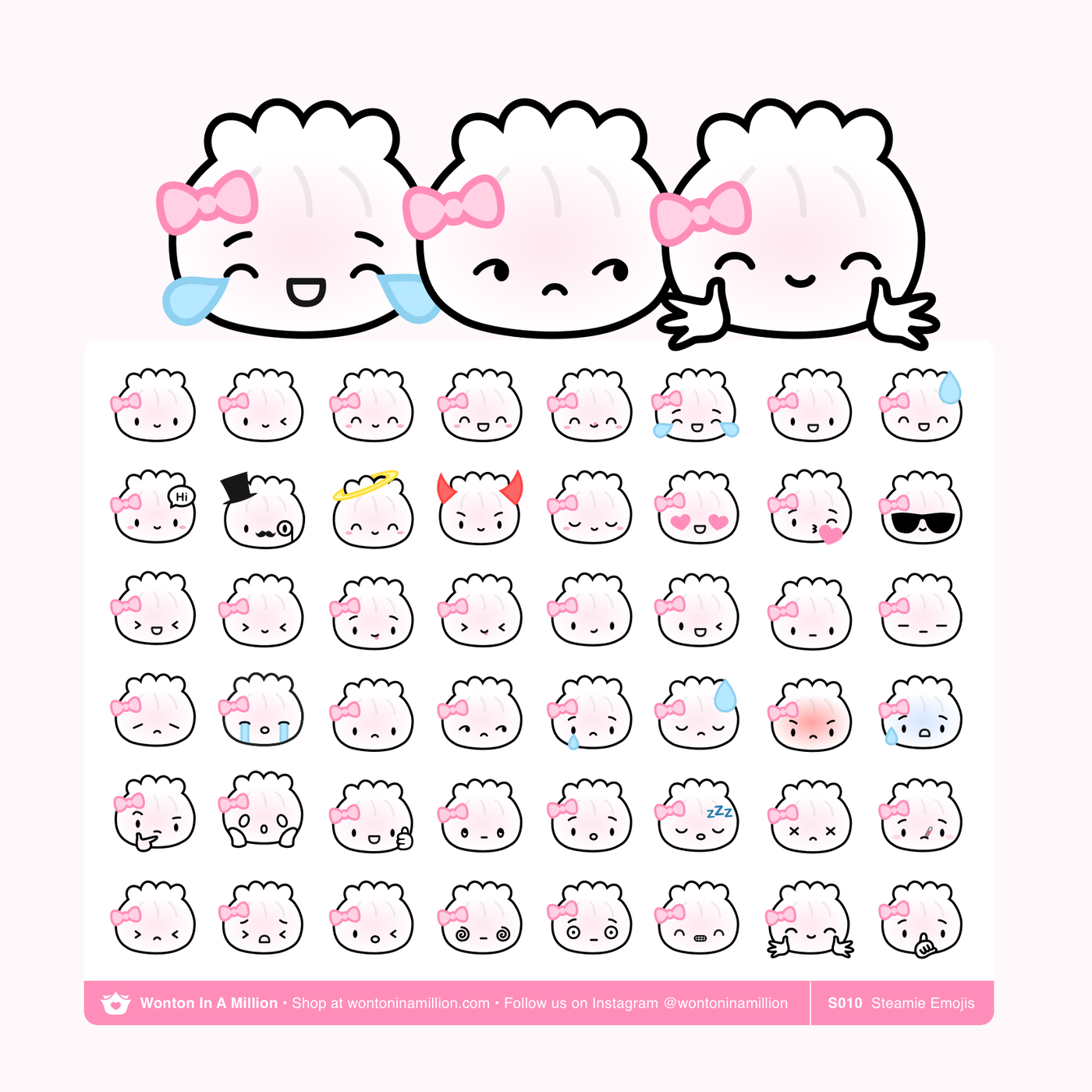 S010 | Steamie Hagao Dumpling Emojis Stickers