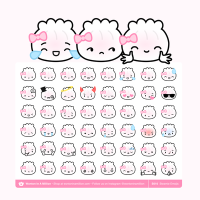 S010 | Steamie Hagao Dumpling Emojis Stickers
