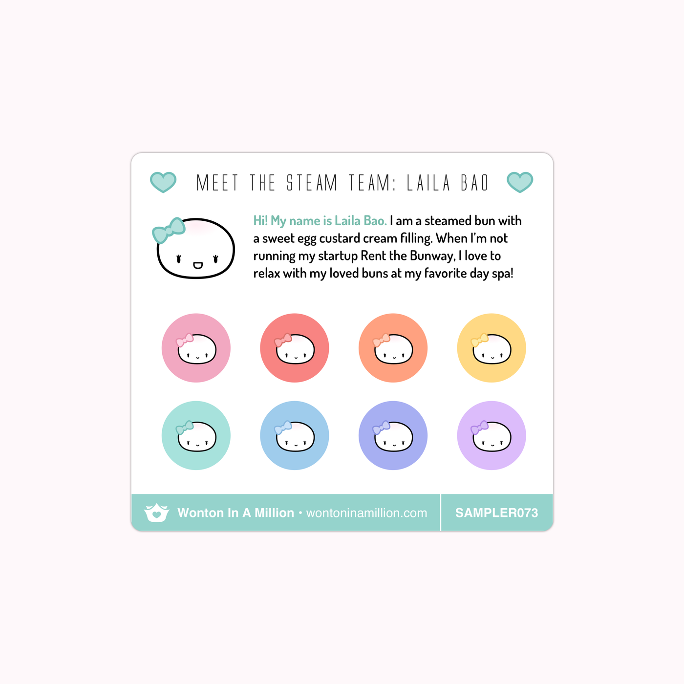 SAMPLER073 | Loyalty Card: Laila Bao Mini Sticker Sampler [1 per order]