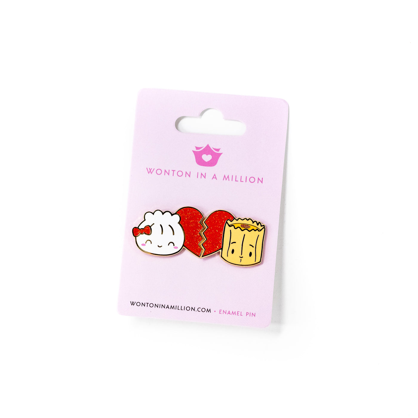 PIN076 | Best Friends Red Half Heart Pins (Set Of 2)