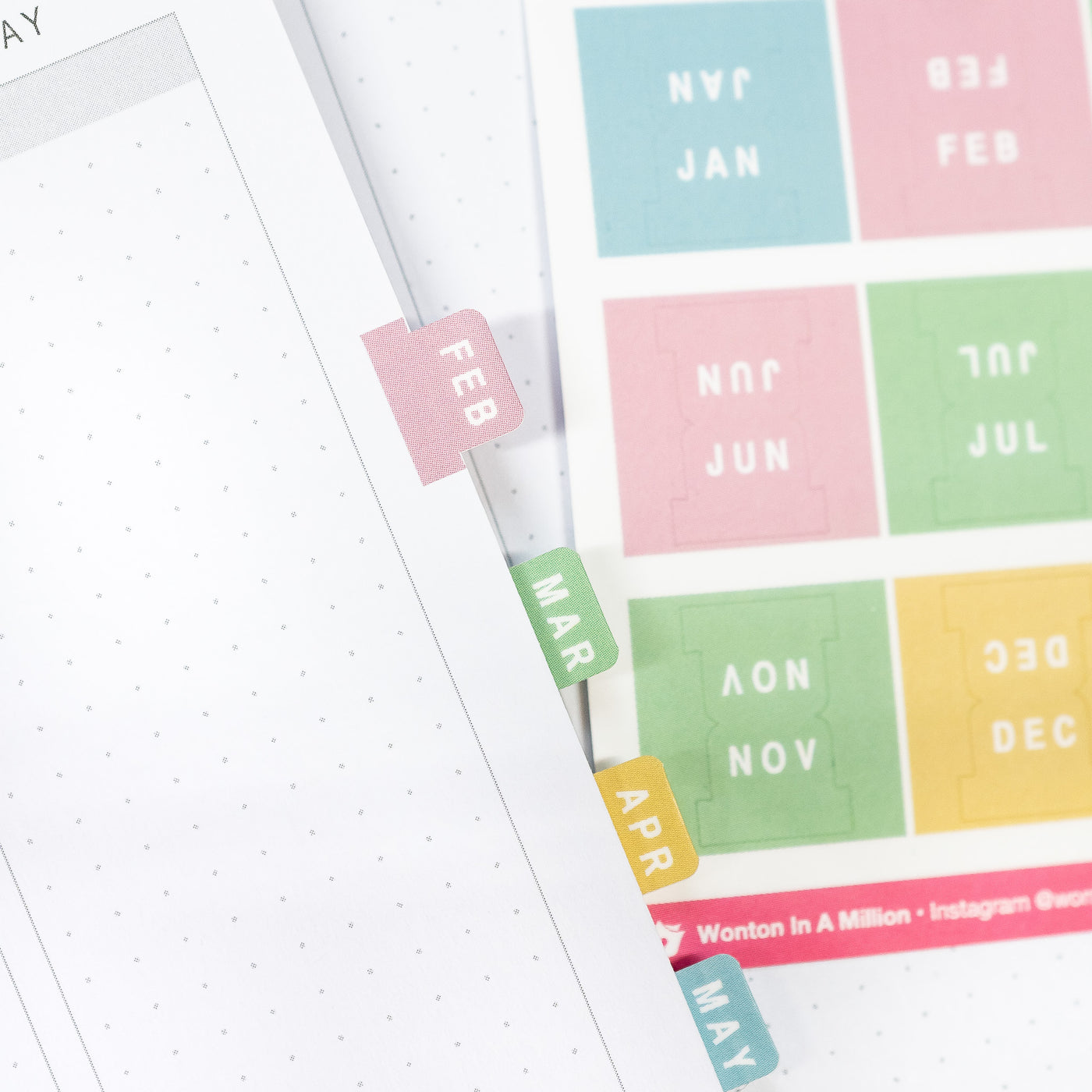 S357 | Paper & Milk Monthly Tab Stickers