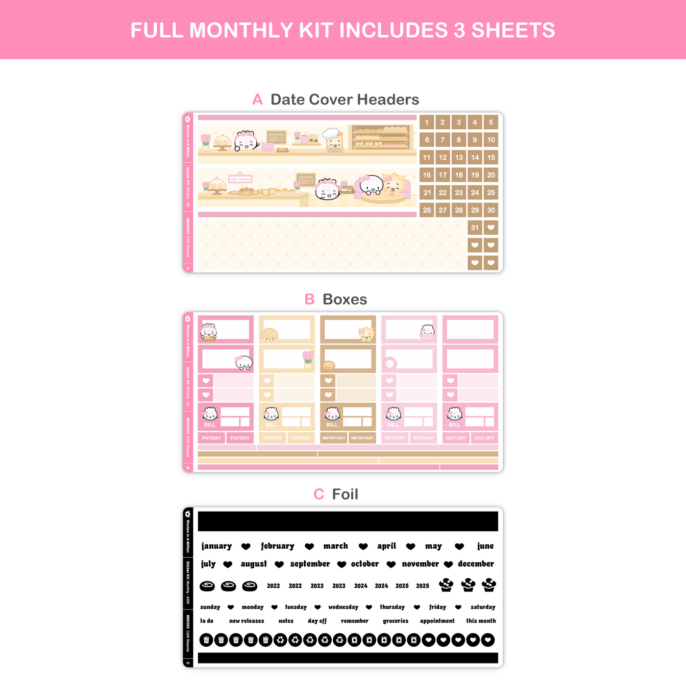 MBSK053 | Cafe Steamie Monthly Sticker Kit (B6)