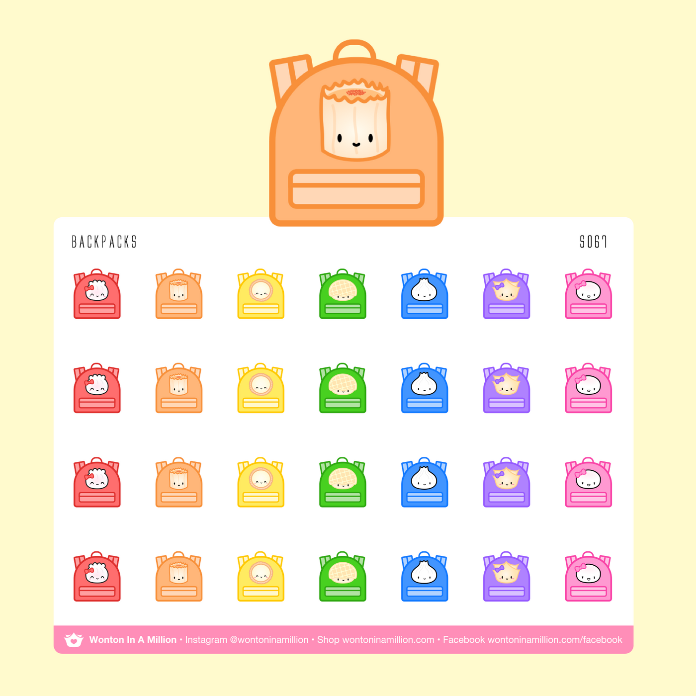S067 | Back To School - Backpack Stickers