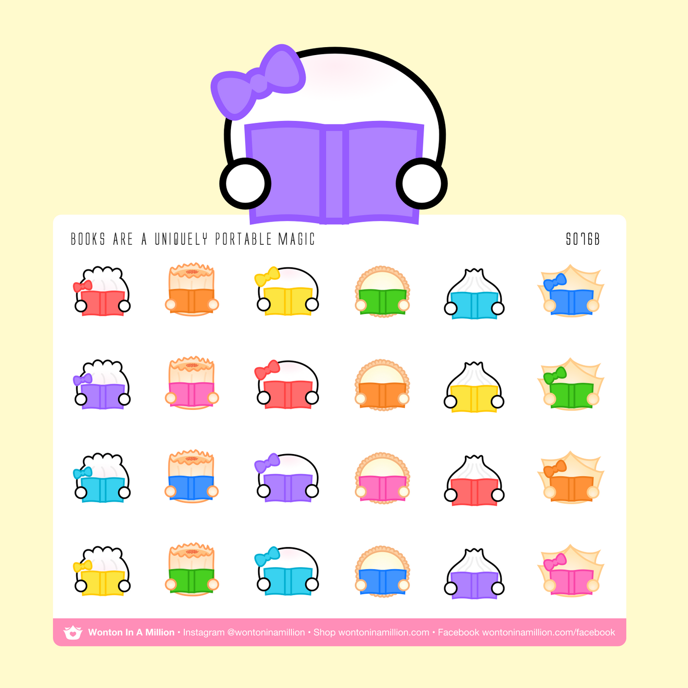 S076b | Back To School - Reading Books Stickers