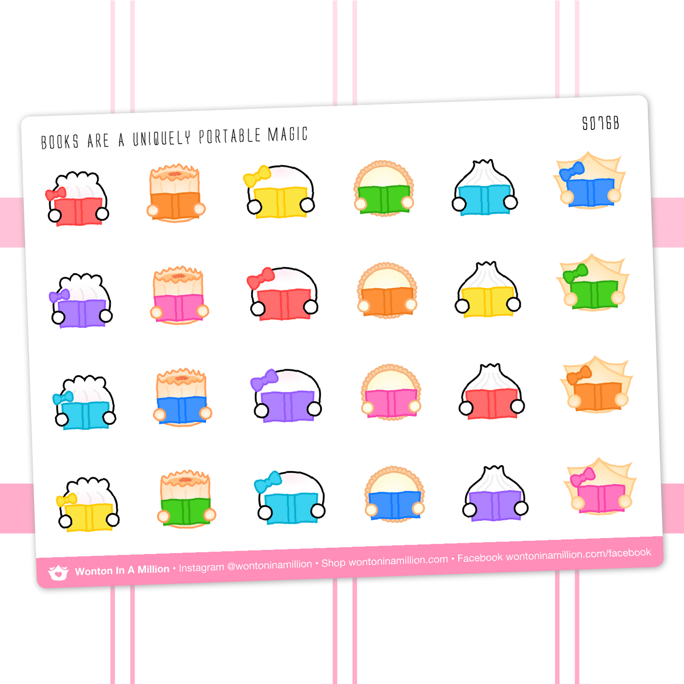 S076b | Back To School - Reading Books Stickers