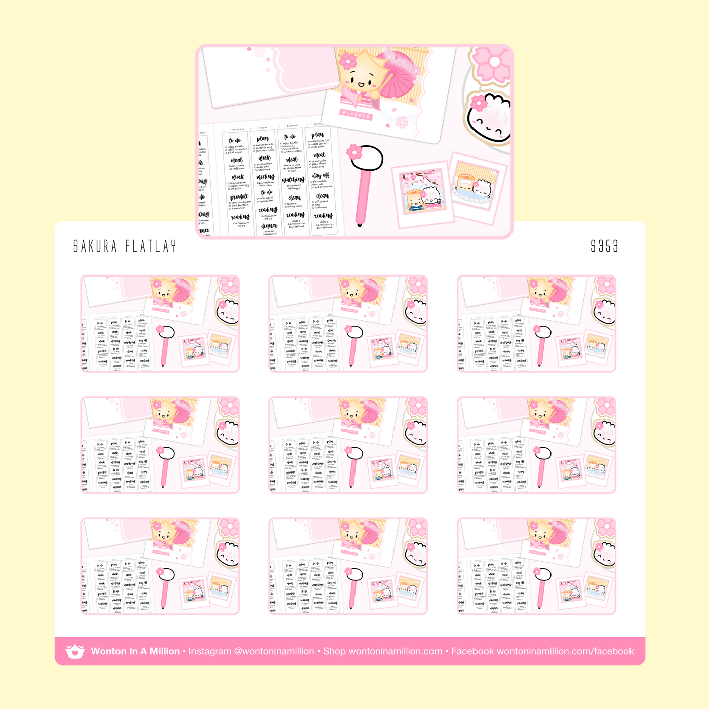 S353 | Sakura Flatlay Stickers