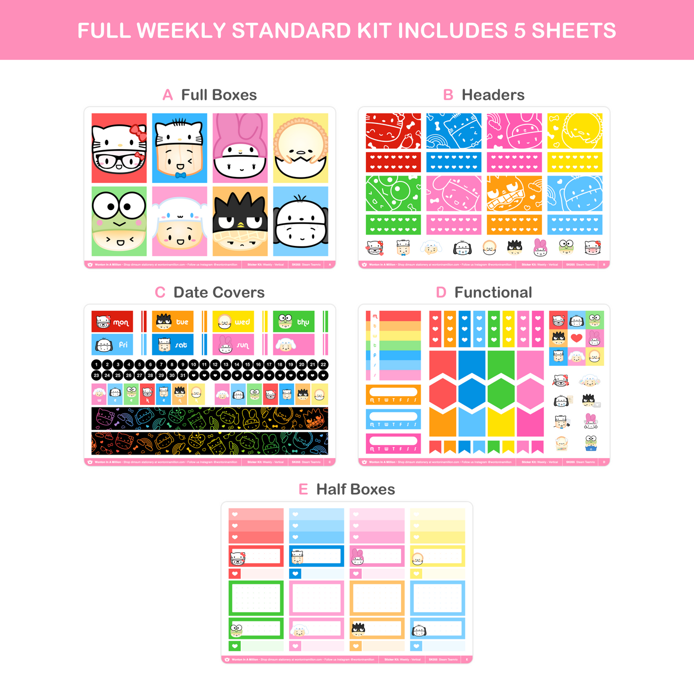 SK055 | Steam Teamrio 2.0 Weekly Sticker Kit (Standard Vertical)