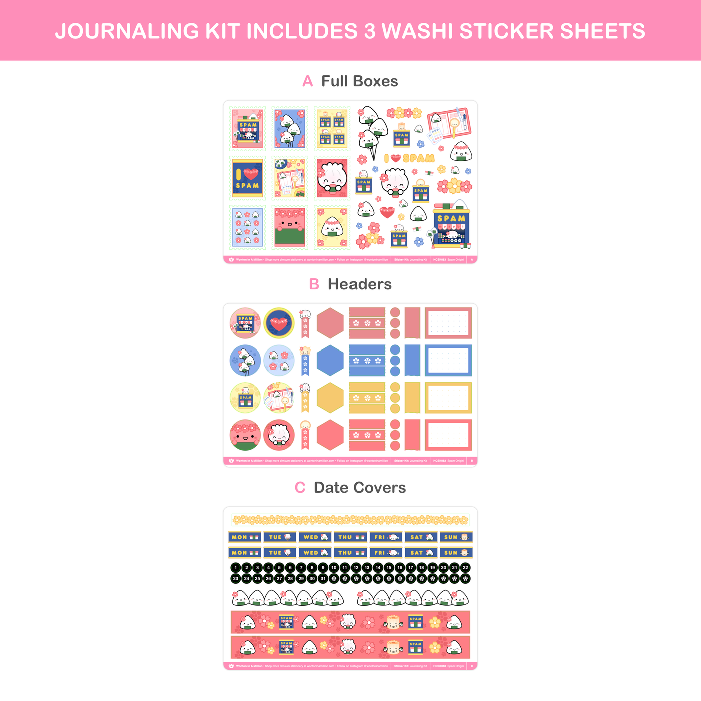HCSKK083 | Spam Onigiri (Journaling Kit)