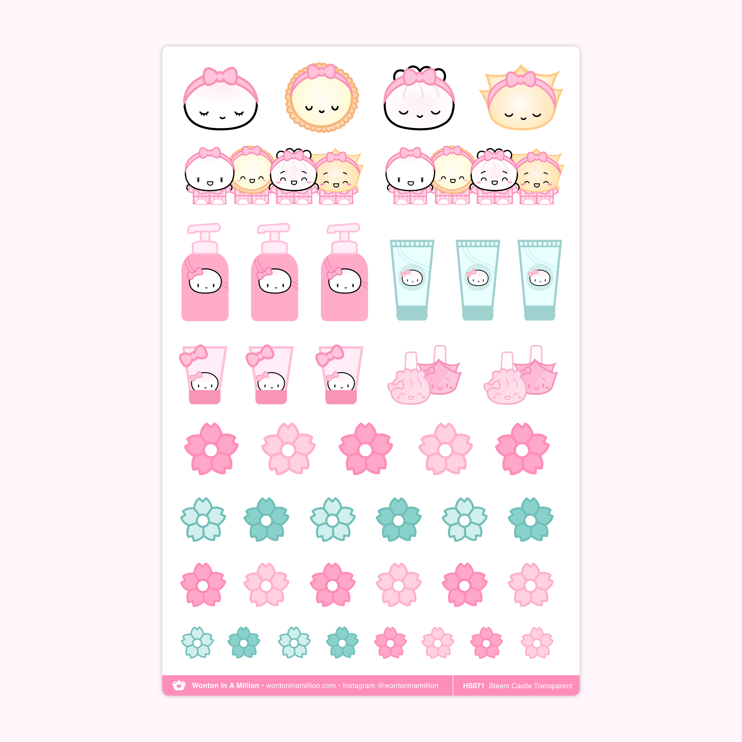 HS071 | Steam Castle Transparent Stickers – Wonton In A Million