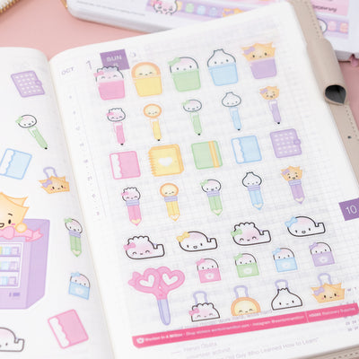 HS083 | Wonton of Stationery Supplies Transparent Stickers