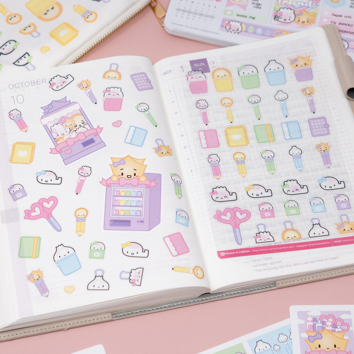 HS083 | Wonton of Stationery Supplies Transparent Stickers