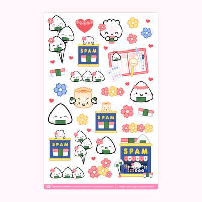 HS088 | Spam Onigiri Deco Transparent Stickers