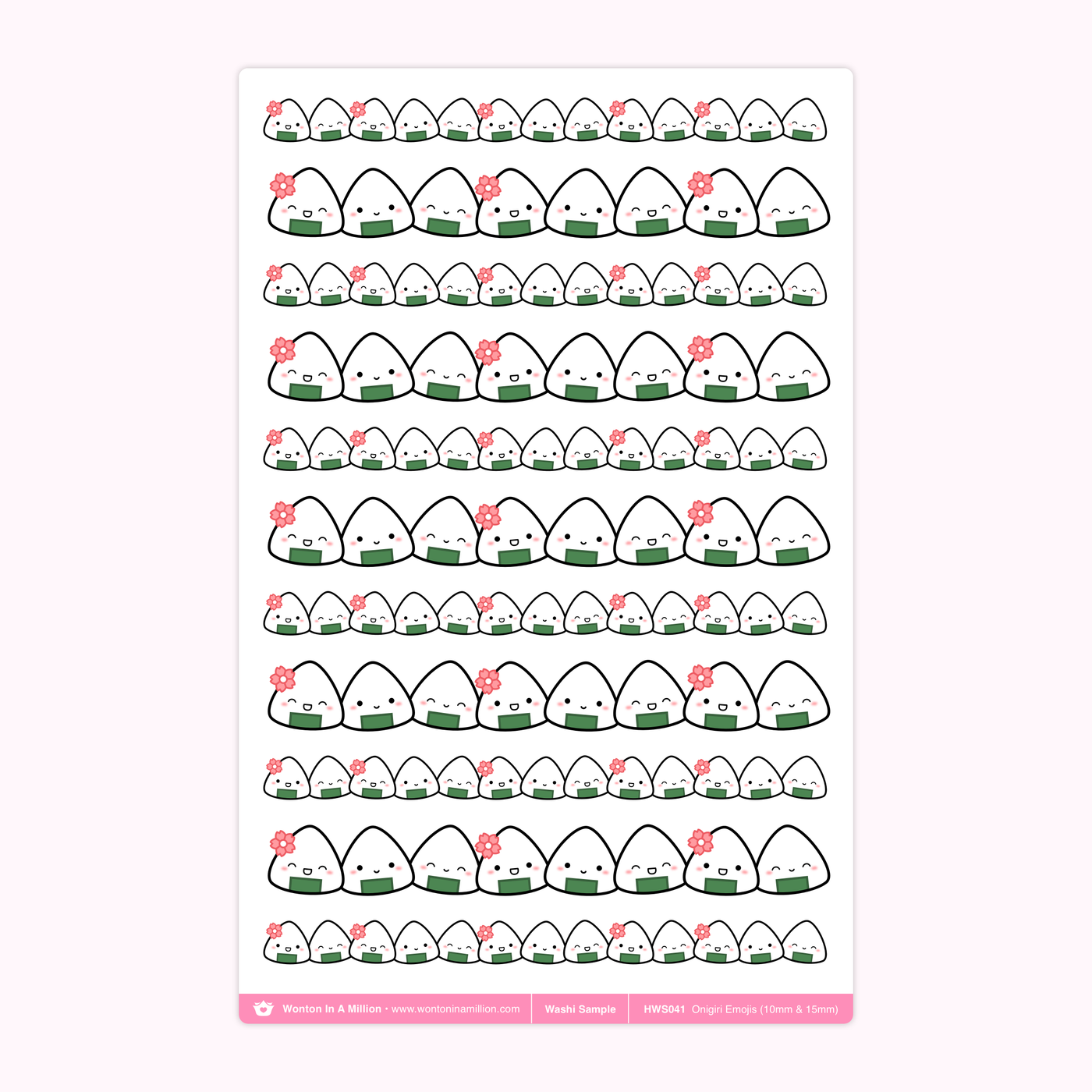 HWS041 | Onigiri Emoji Washi Sample Stickers (10mm and 15mm)