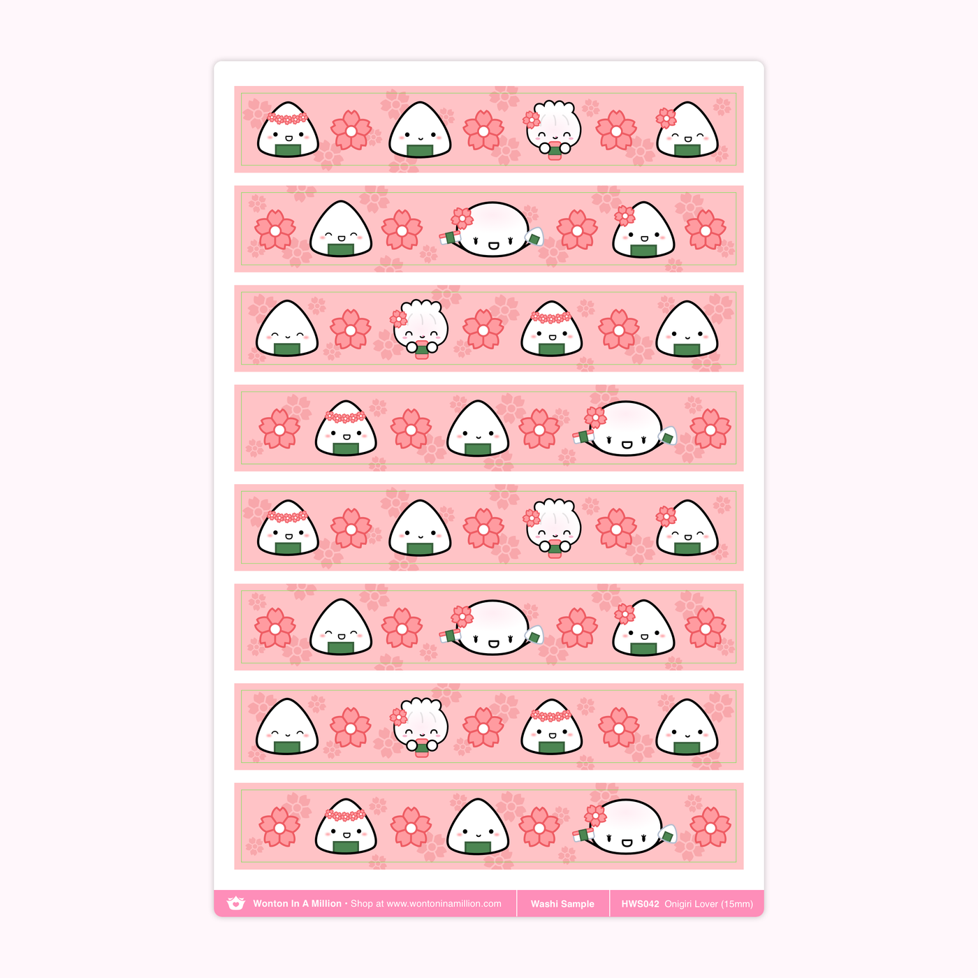 HWS042 | Onigiri Lover Washi Sample Stickers (15mm)