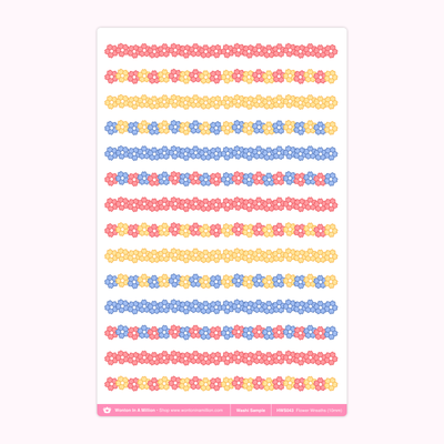 HWS043 | Spam Flower Wreaths Washi Sample Stickers (10mm)