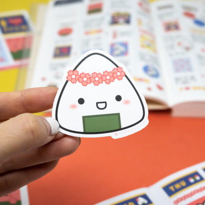 L348 | Happy Onigiri Vinyl Sticker