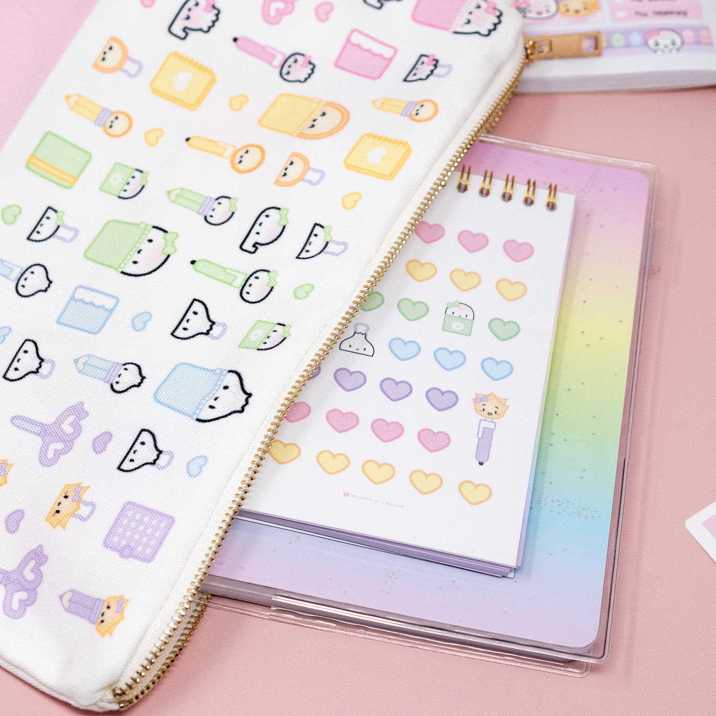 MISC082 | Wonton Of Stationery Large Canvas Pouch