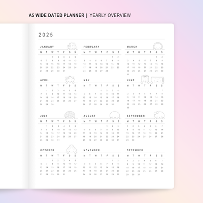 N140 | DATED 2025 Wonton In A Million Sunrise Blush A5W Planner