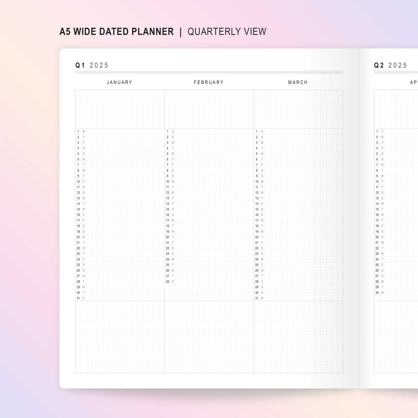 N140 | DATED 2025 Wonton In A Million Sunrise Blush A5W Planner