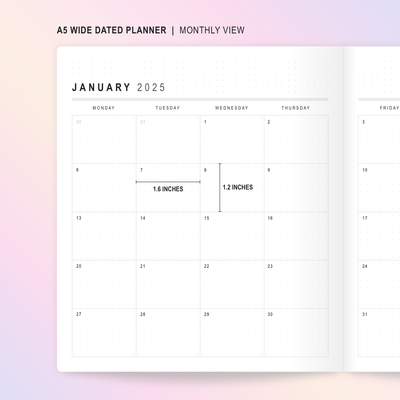 N140 | DATED 2025 Wonton In A Million Sunrise Blush A5W Planner