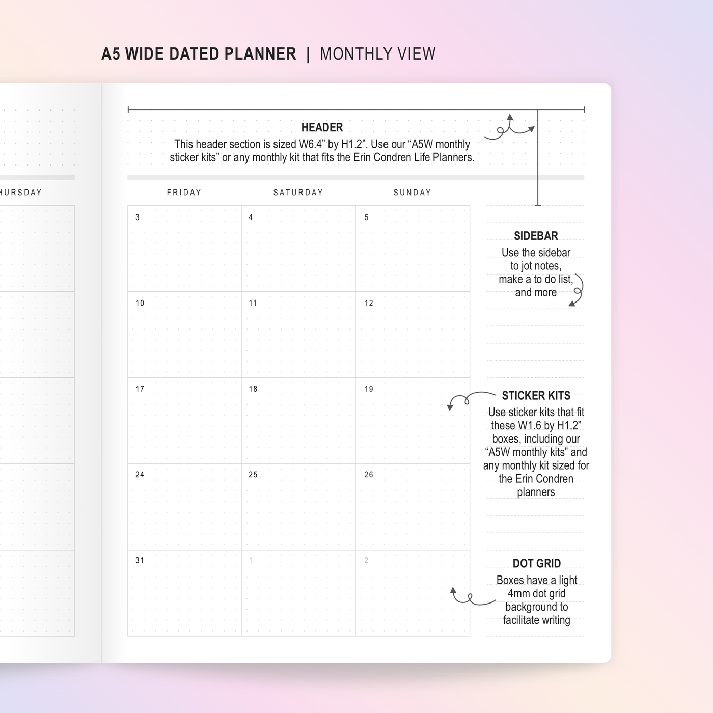 N140 | DATED 2025 Wonton In A Million Sunrise Blush A5W Planner