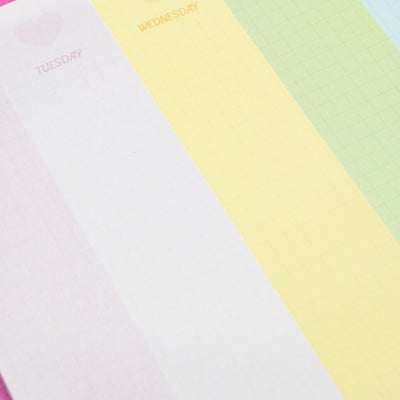 P067 | Steamie Girl Neon Rainbow Weekly Notepad (6x9")
