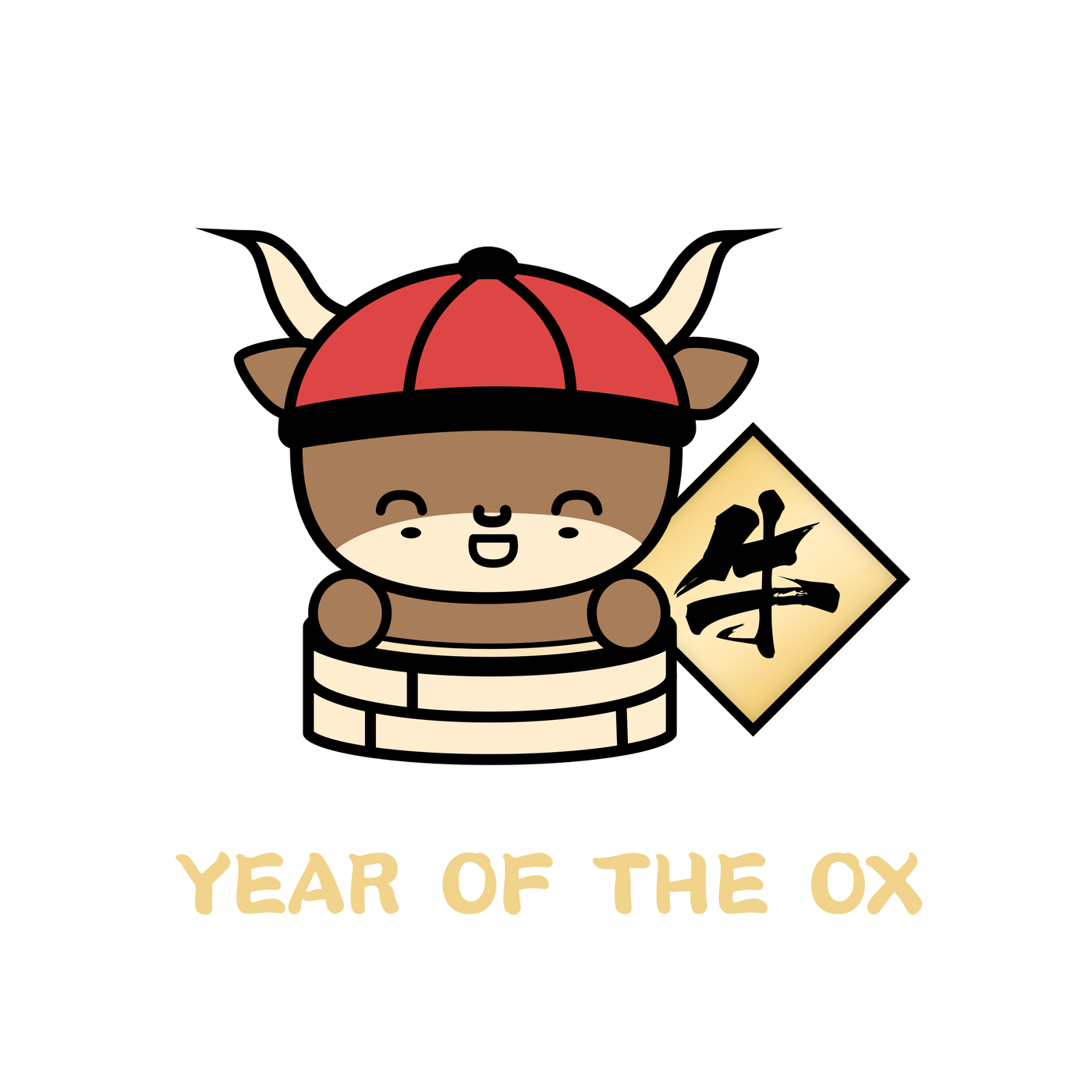PIN068 | Zodiac - Year Of The Ox Gold Enamel Pin [PRESALE - Ships in April 2024]