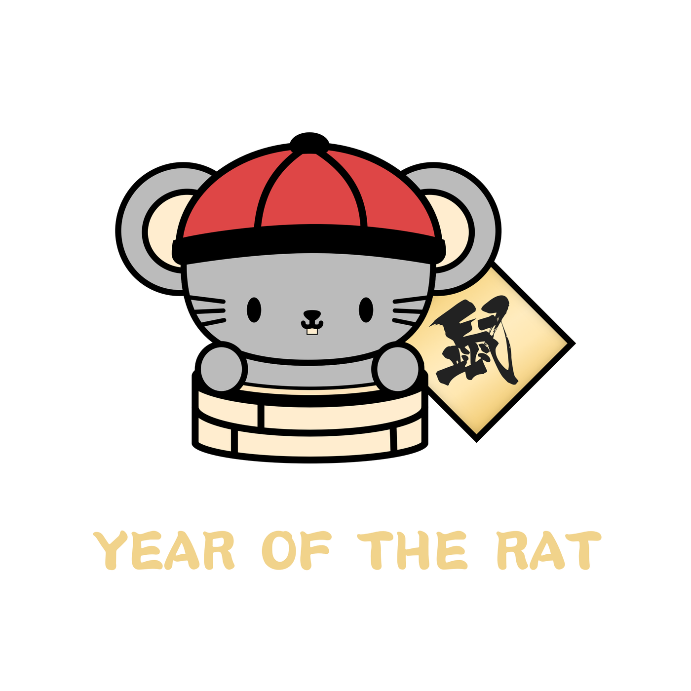 PIN083 | Zodiac - Year Of The Rat Gold Enamel Pin