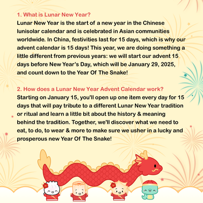 B169 | Lunar New Year 15-Day Advent Calendar: Year Of The Snake 2025 (PREORDER - Ships Dec 2024)