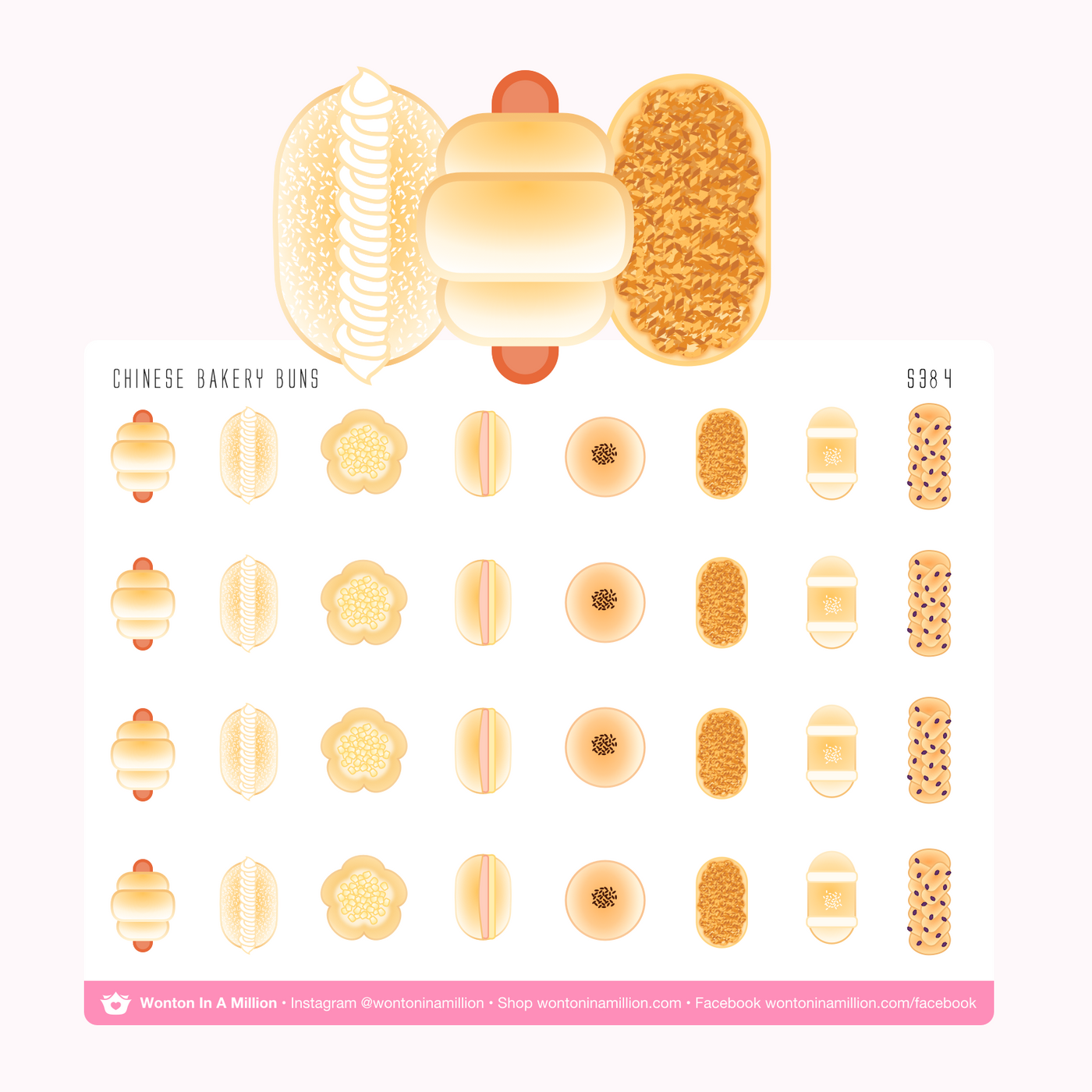 Chinese Bakery Buns Planner Stickers
