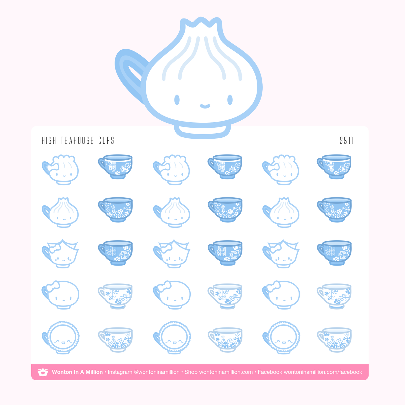 S511 | High Teahouse Cups Stickers