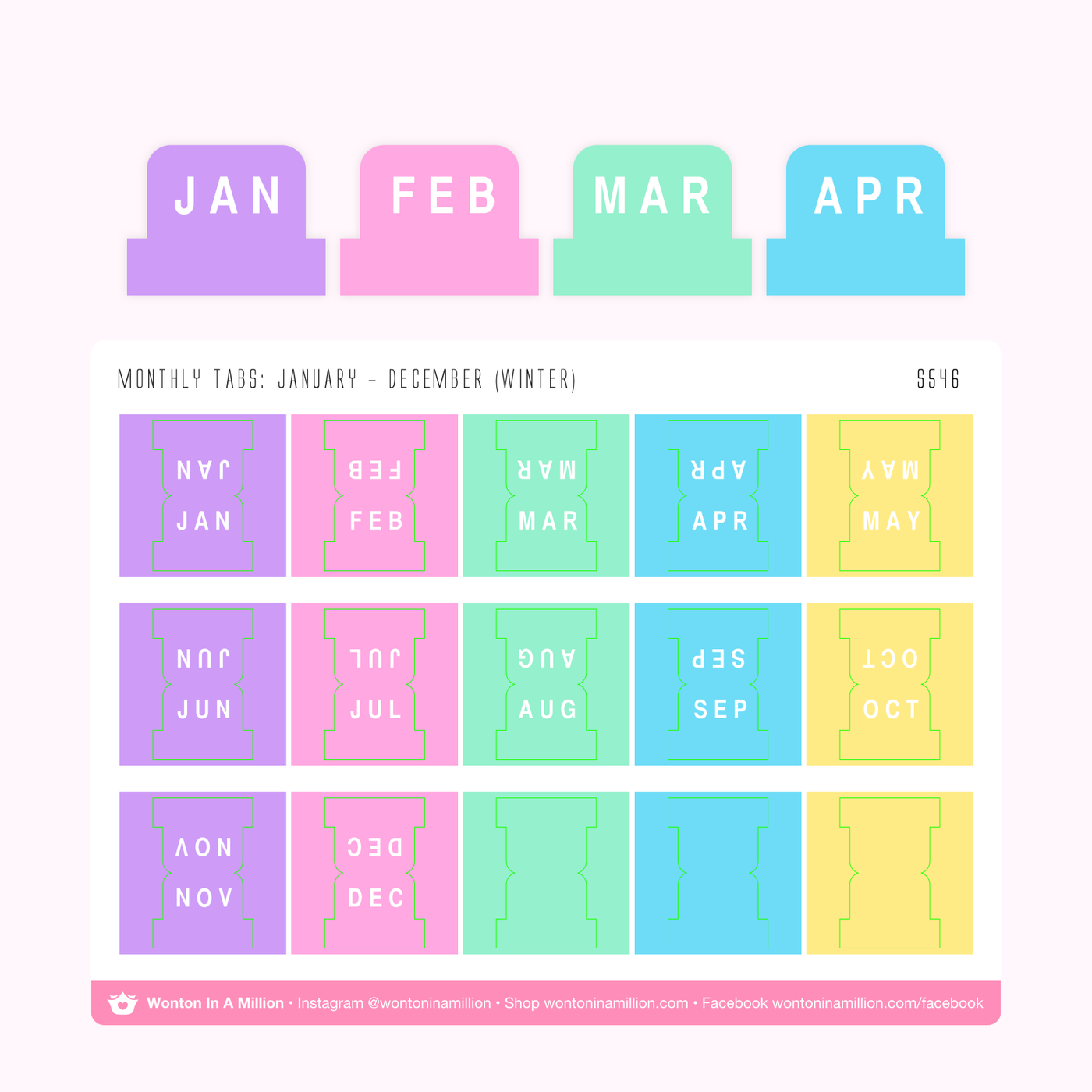 S546 | 90's Baby Monthly Tab Stickers