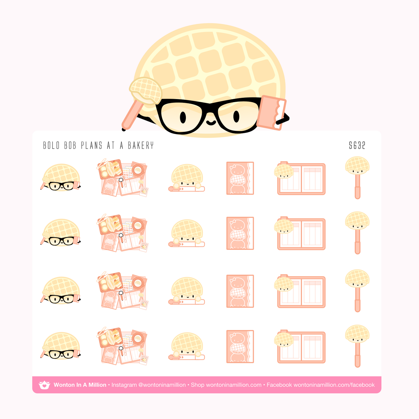 S632 | Bolo Bob Plans At A Bakery Planner Stickers