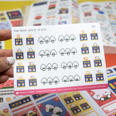 S651 | Spam Onigiri - Days Of The Week Stickers