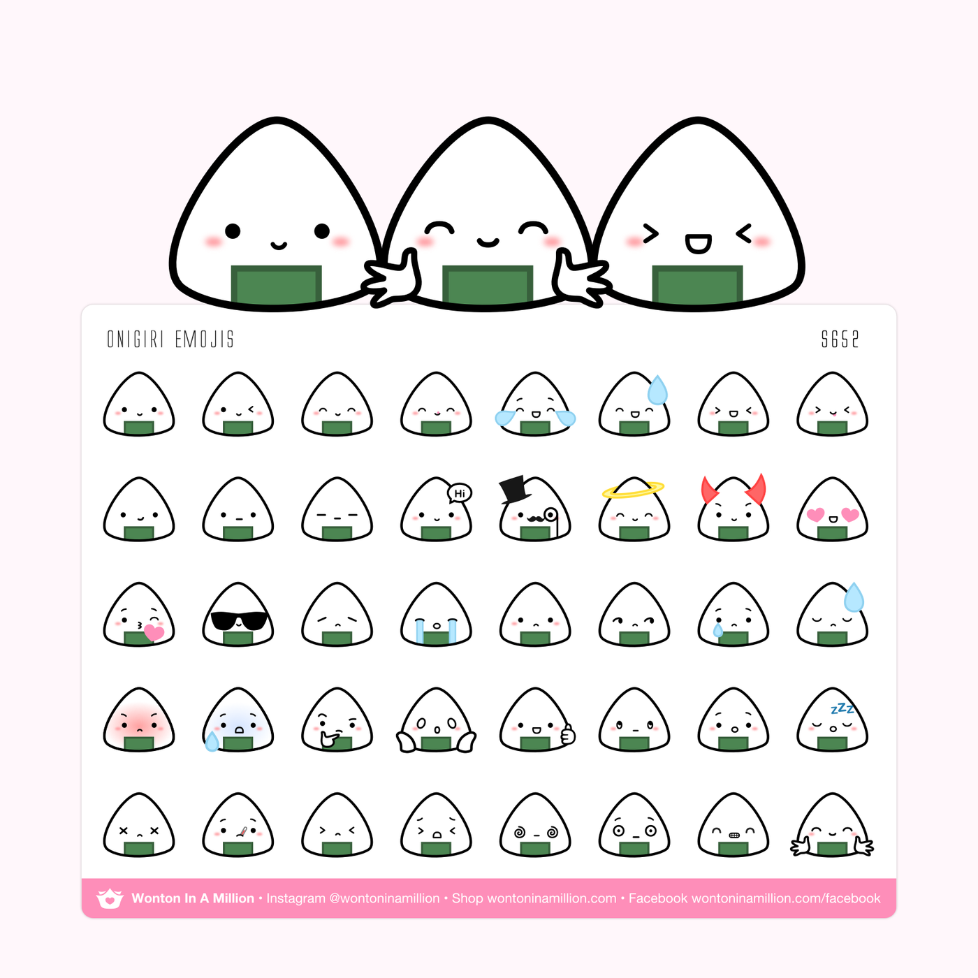 S652 | Onigiri Emojis Stickers