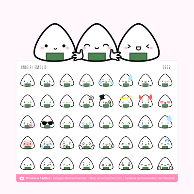 S652 | Onigiri Emojis Stickers