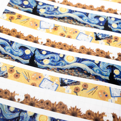 W590 | Starry Night - Sunflowers Border Washi (10mm)