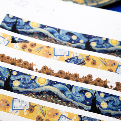 W590 | Starry Night - Sunflowers Border Washi (10mm)