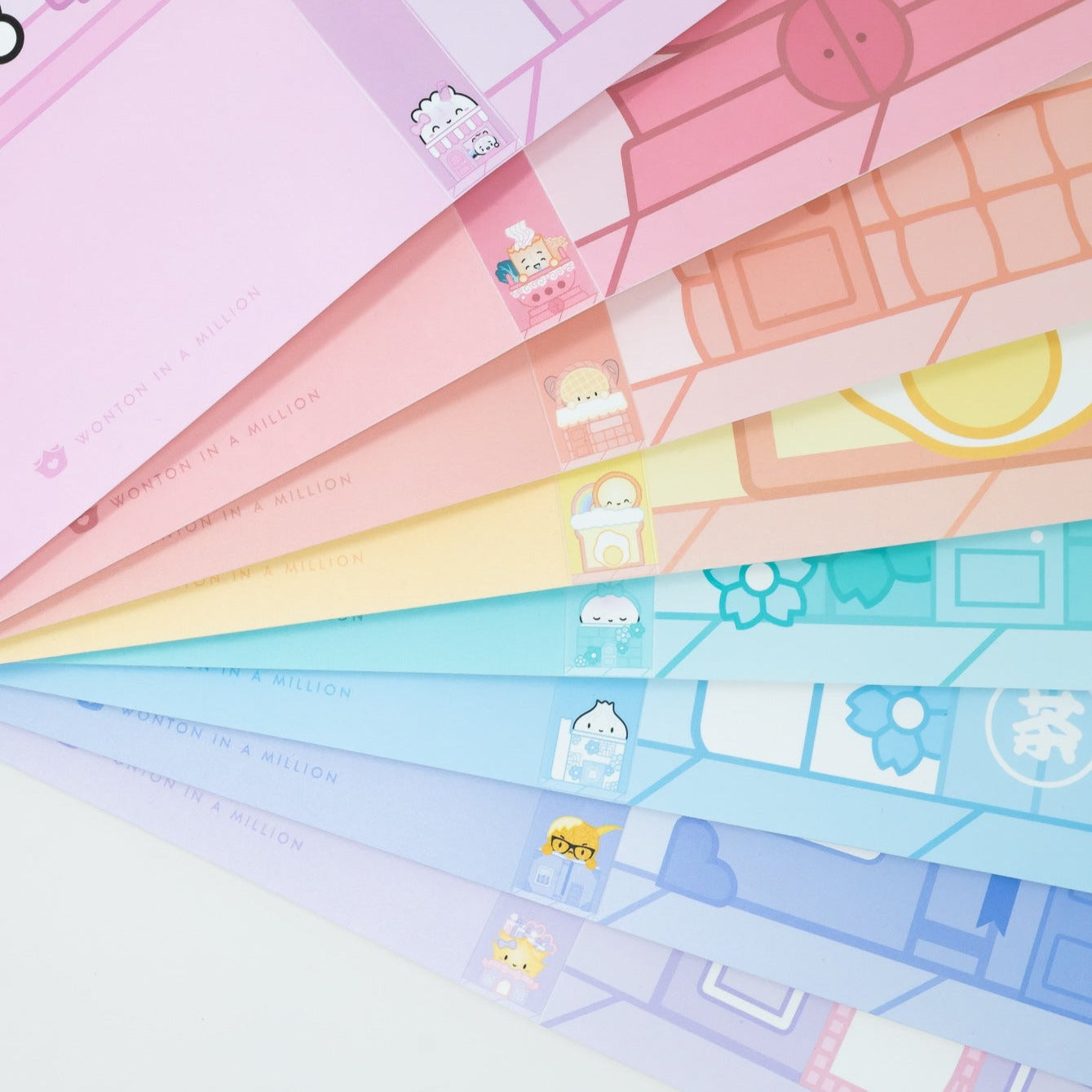 Dimsum Town Rainbow Pastel Sticker Albums (Set Of 8)