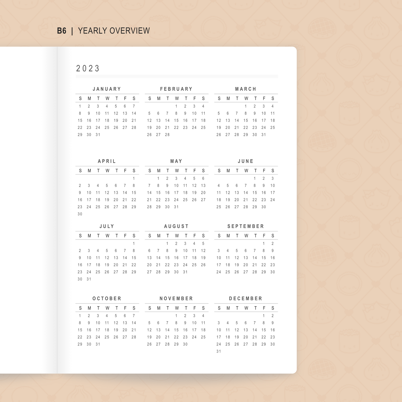 2023 Soft Leather Weekly Planner (B6)