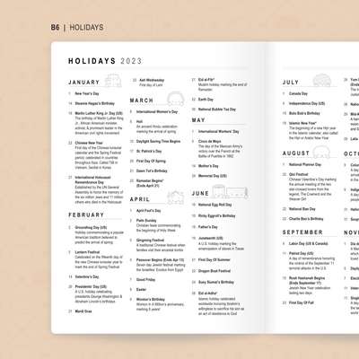 2023 Soft Leather Weekly Planner (B6)