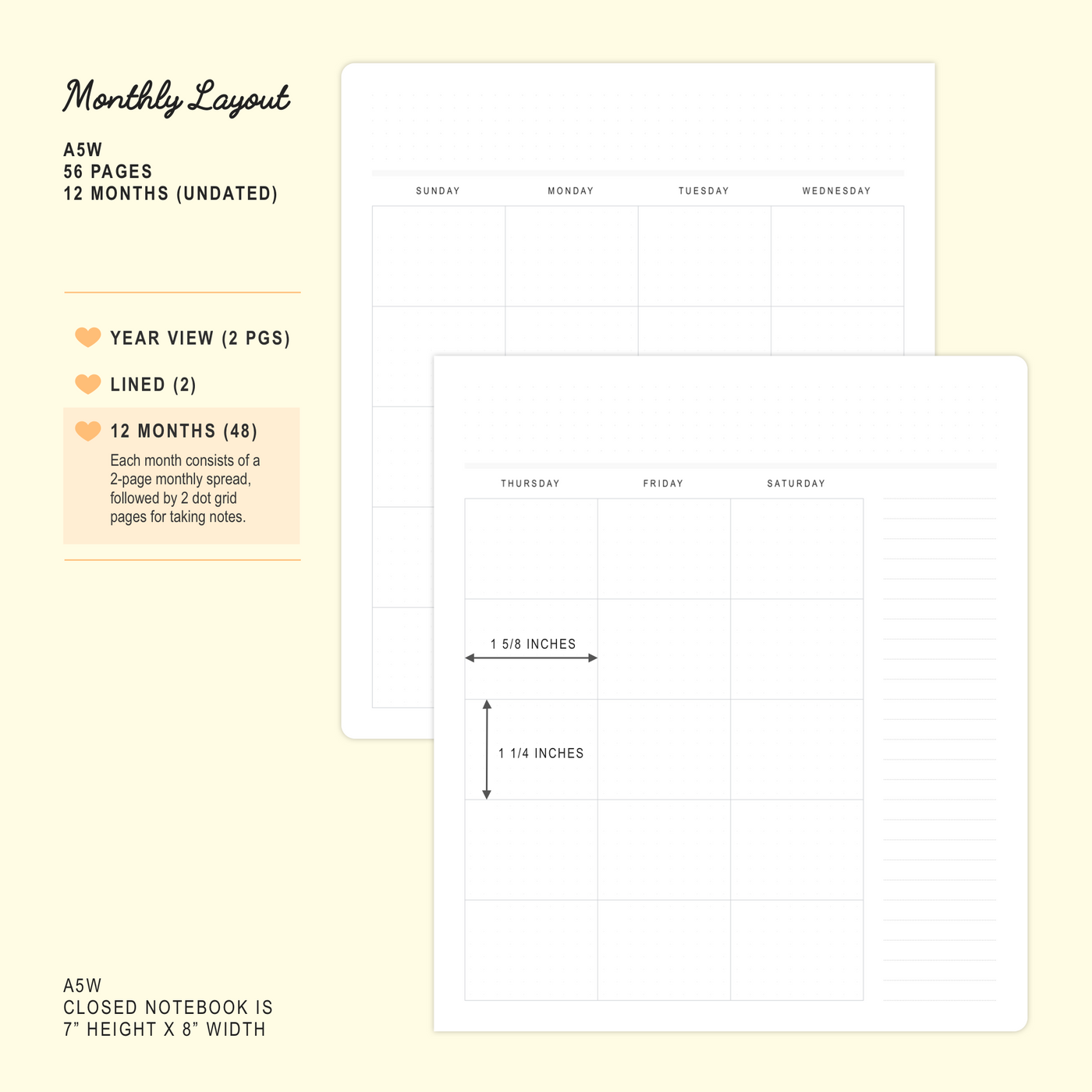 N100 | Pajama Party - Undated 12-Month Monthly Planner (A5W)