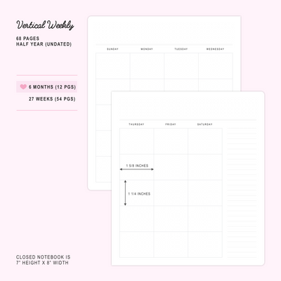 Wonton Of Dimsum - Undated 6-Month Weekly Planner (A5W)
