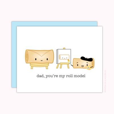 "Dad, You're My Roll Model" Greeting Card (A2)