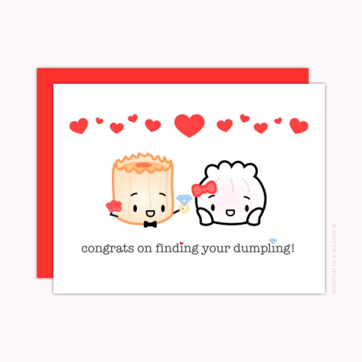 "Congrats on Finding Your Dumpling!" Wedding Greeting Card (A2)