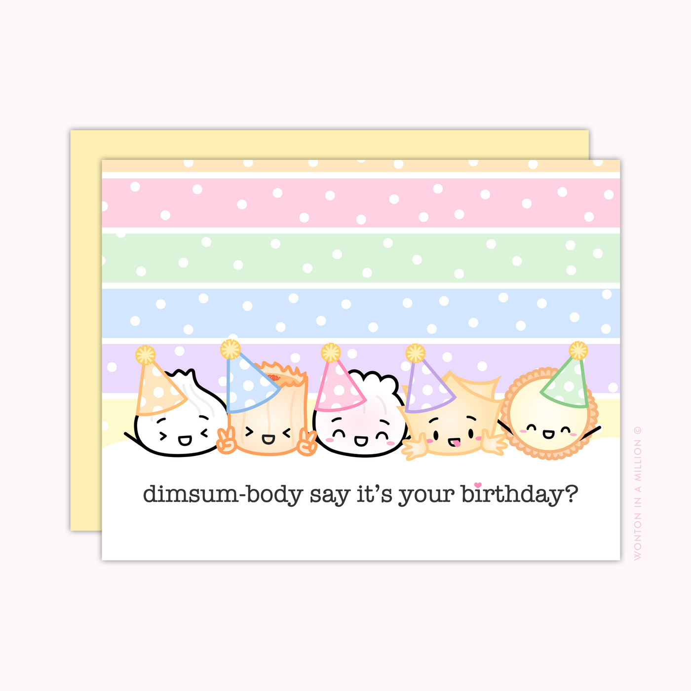 "Dimsum-body say it's your birthday?!" Greeting Card (A2)
