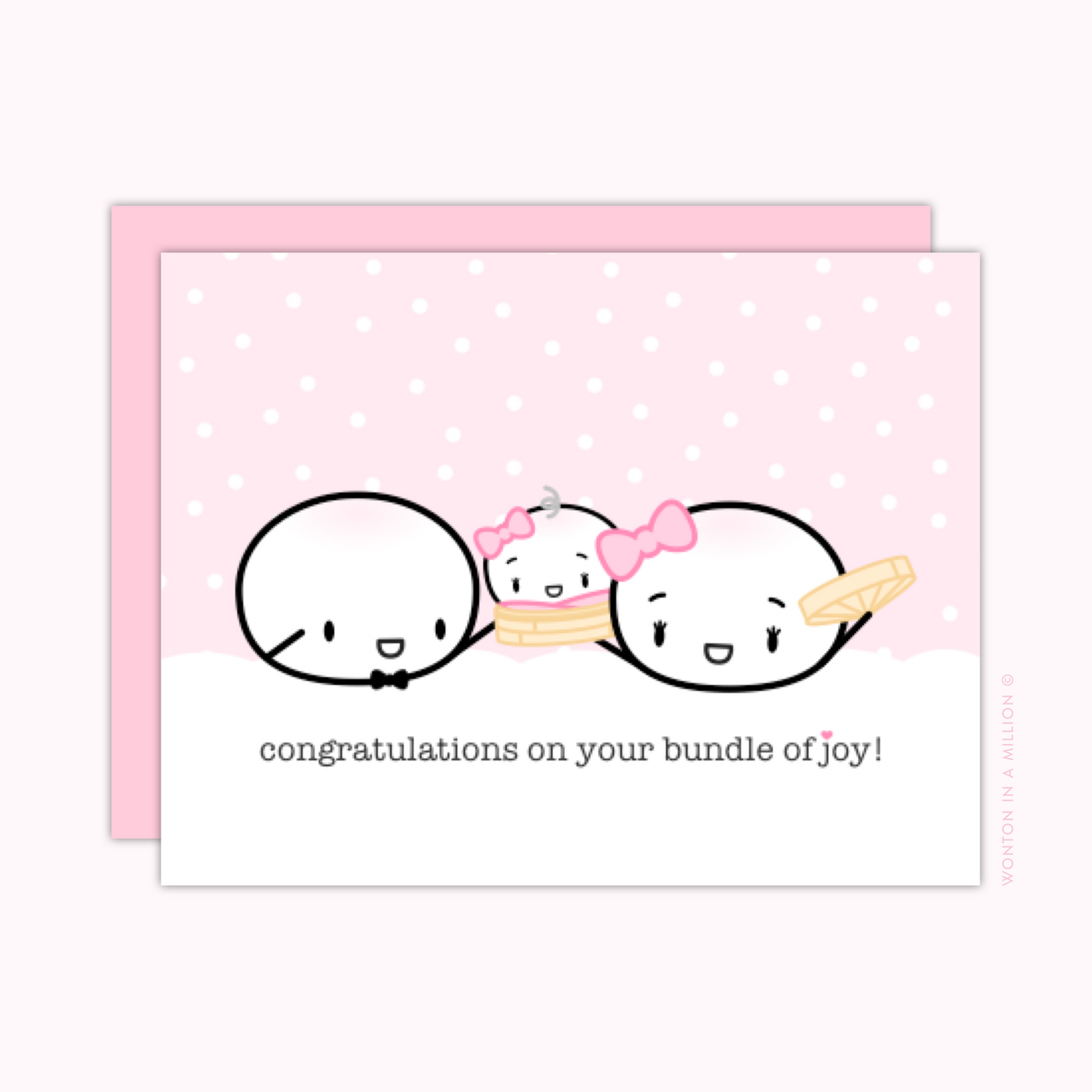 "Congratulations On Your Bundle Of Joy!" Baby Girl Greeting Card (A2)