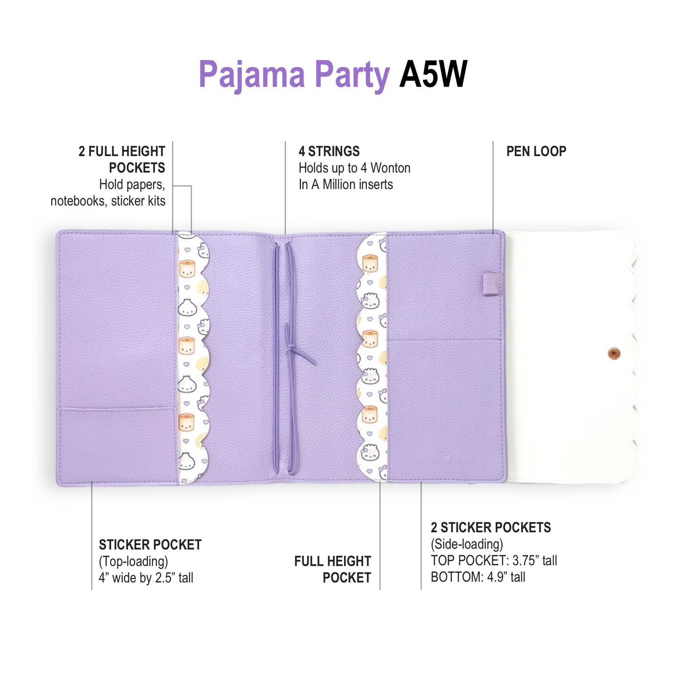 COVER009 | Pajama Party Leather Planner Cover (A5W)