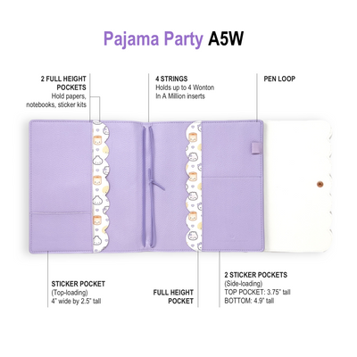 COVER009 | Pajama Party Leather Planner Cover (A5W)